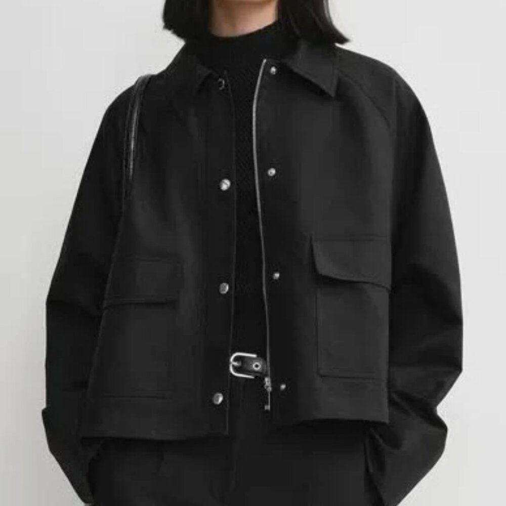 Toteme Organic Cropped Cotton Jacket, Size 32 (S)